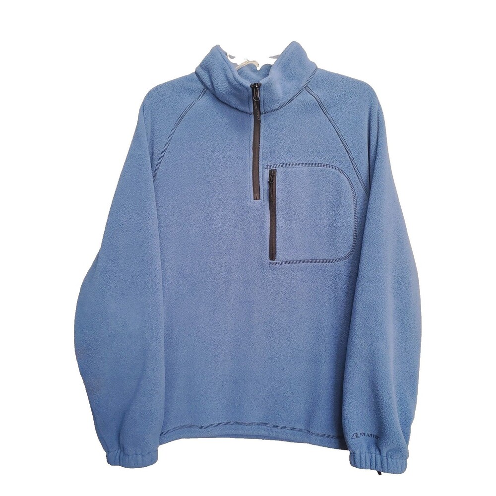 Cabela's Polartec Blue Quarter-Zip Fleece Long Sleeve Pullover w/Zip Pockets MED